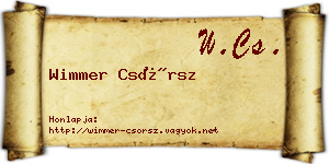 Wimmer Csörsz névjegykártya